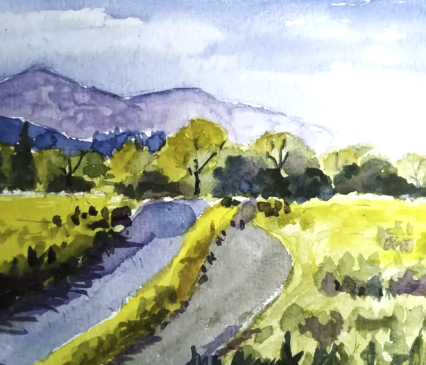 Ilustração do curso Aquarela de Paisagem
