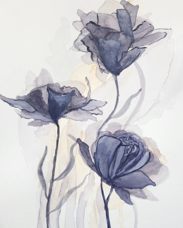 Ilustração do curso Aquarela Floral
